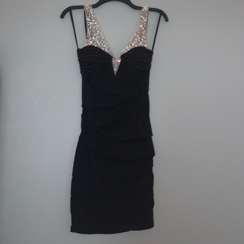 black tight dress